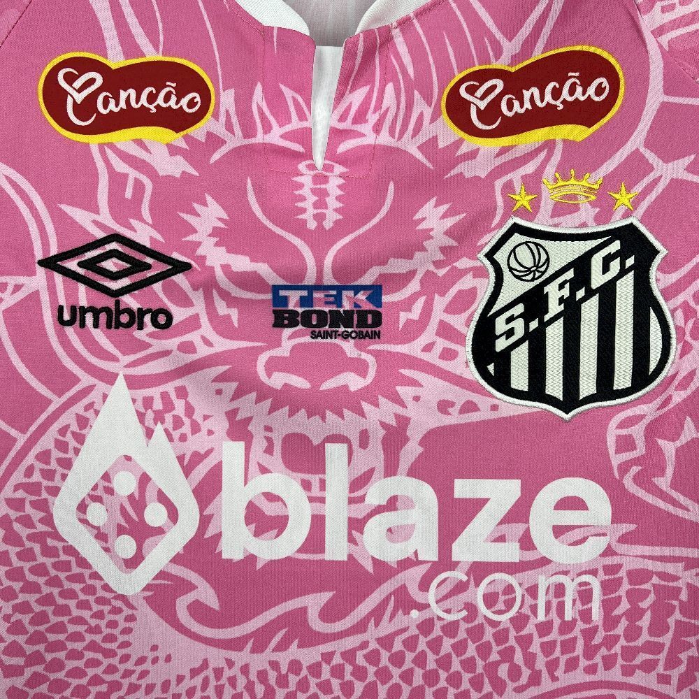 25-26 Santos Pink Dragon Pattern Kit Special Edition Soccer AAAAJersey Yupoo S-2XL 1