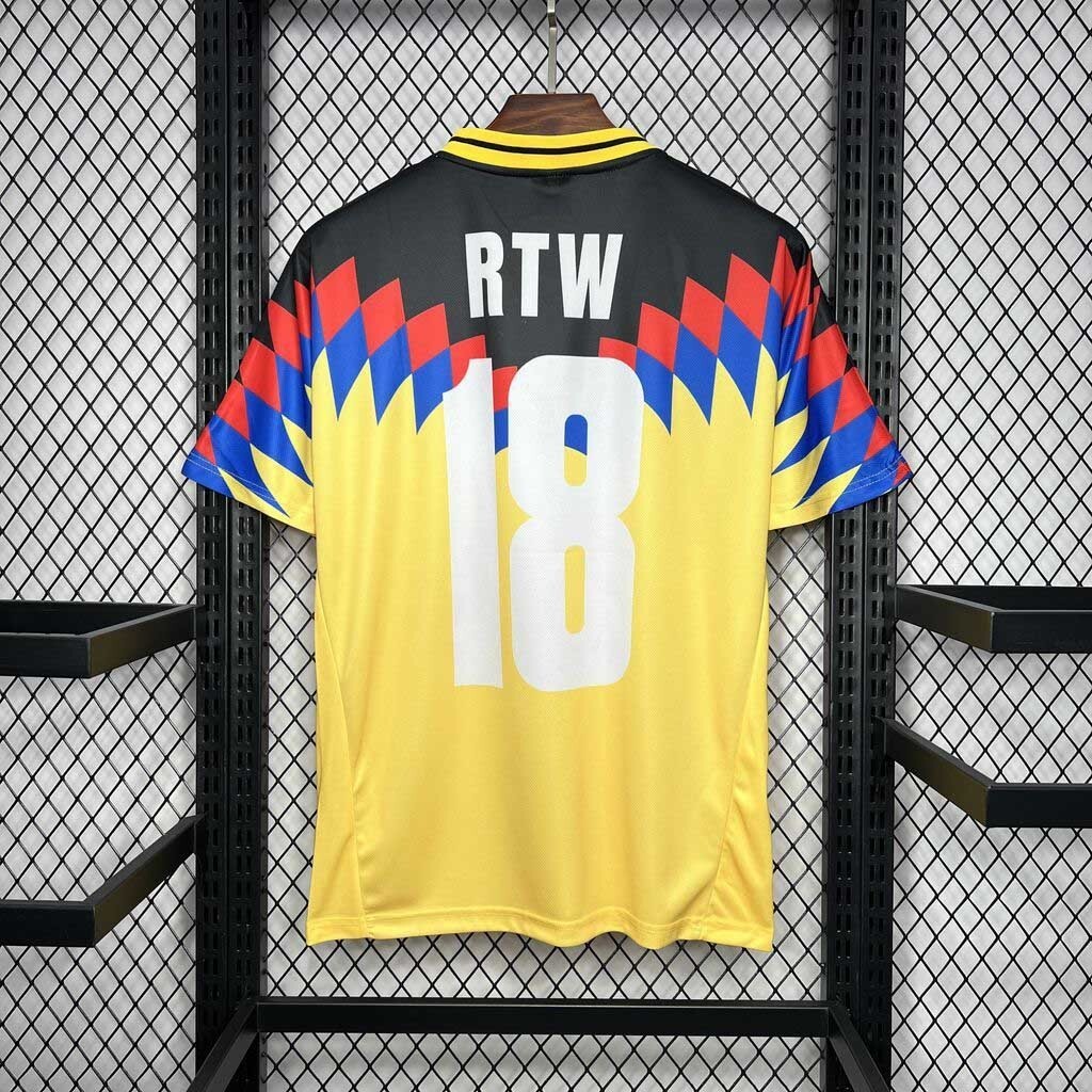 95-96 America RTW Yellow Retro Kit Vintage Shirt Sport AAAAJersey Yupoo 4