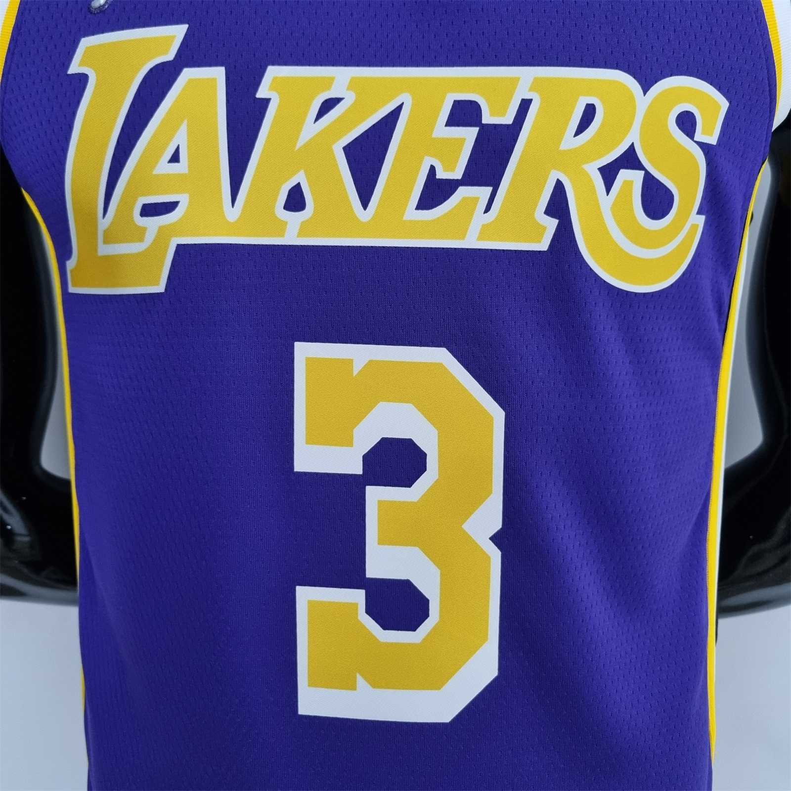 75th Anniversary Davis #3 Los Angeles Lakers Jordan Purple NBA Jersey 8