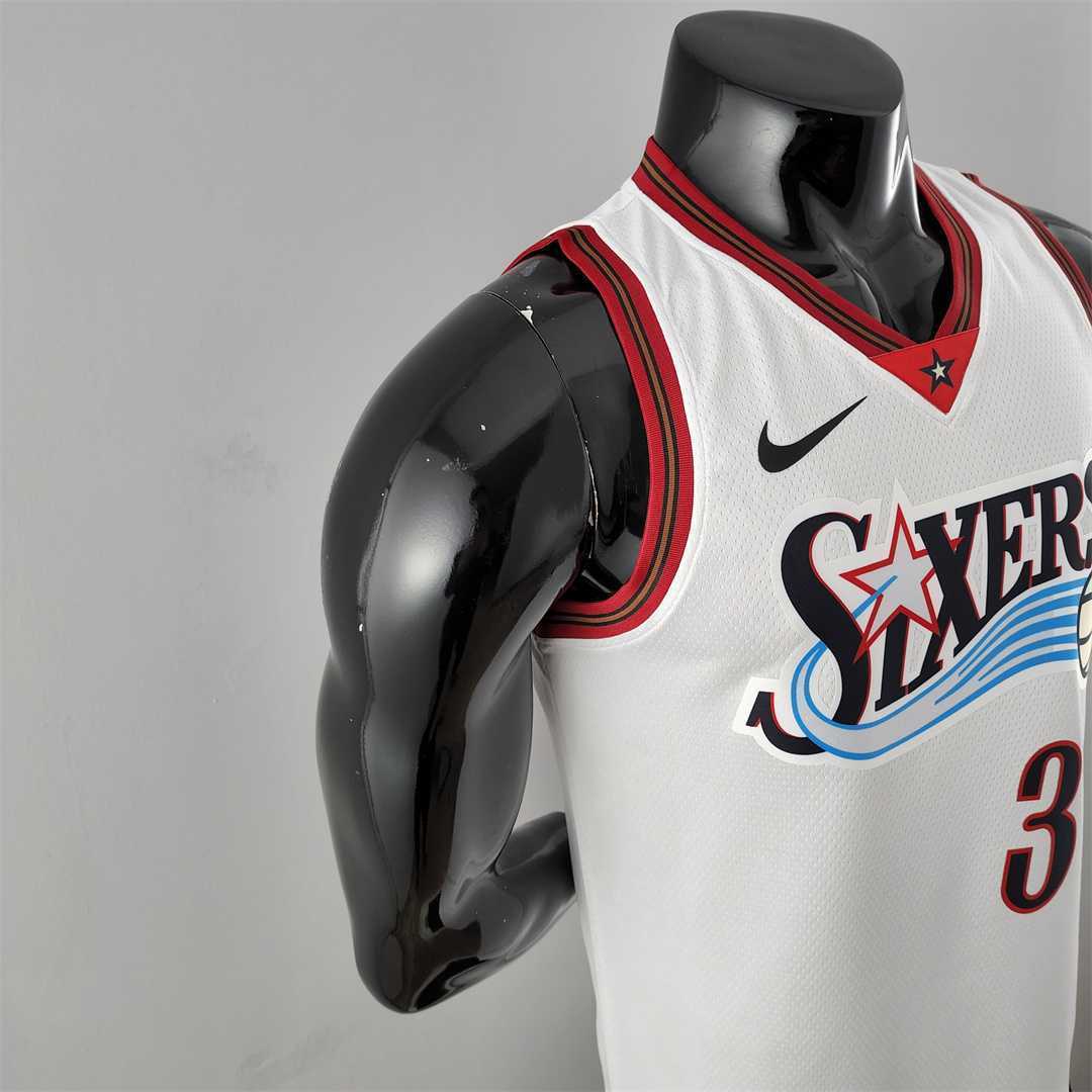 Retro Philadelphia 76ers Iverson #3 big meteor white NBA Jersey 3