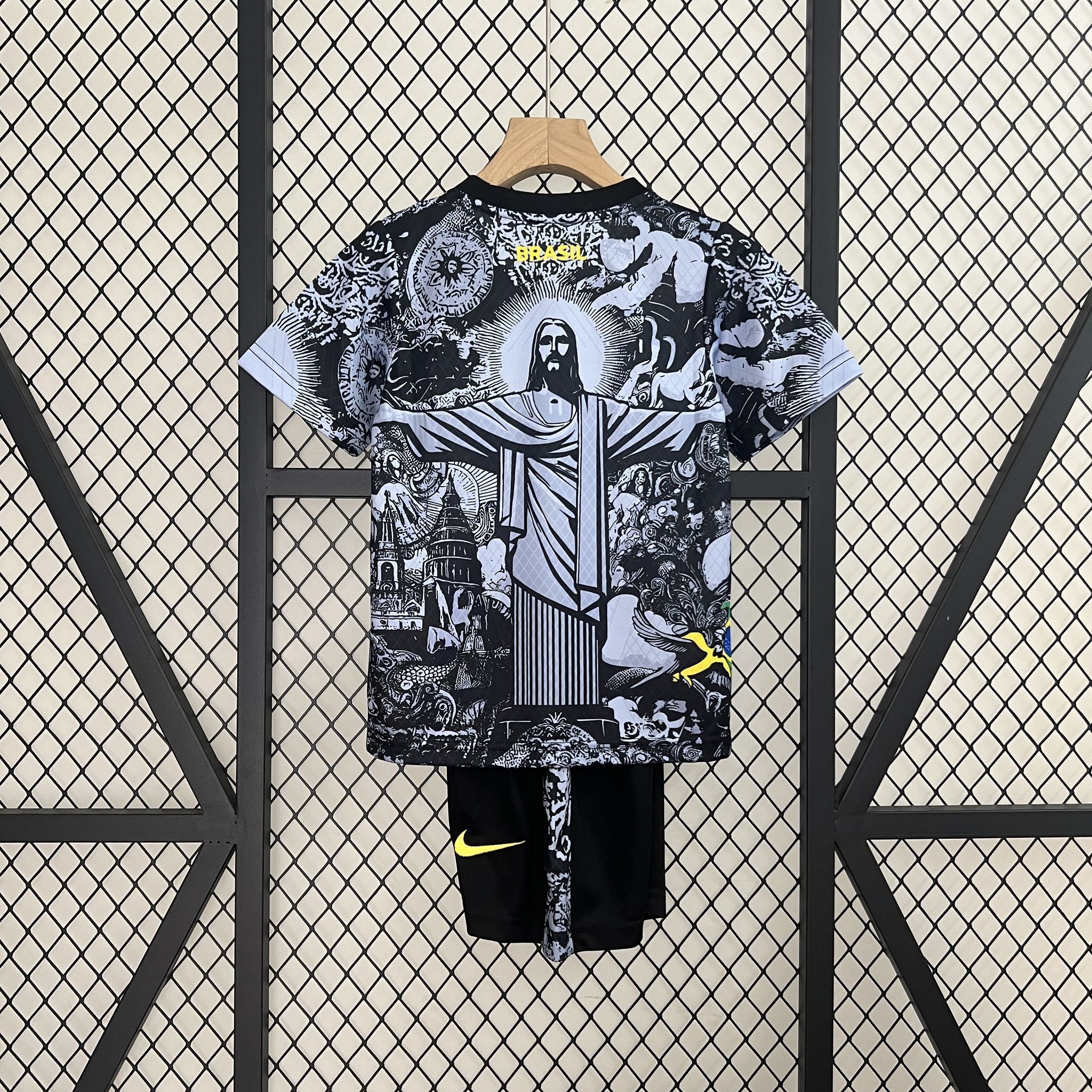 24-25 Brazil Gray Jesus Special Kid Kits Youth Apparels AAAAJersey Supplier Yupoo 1