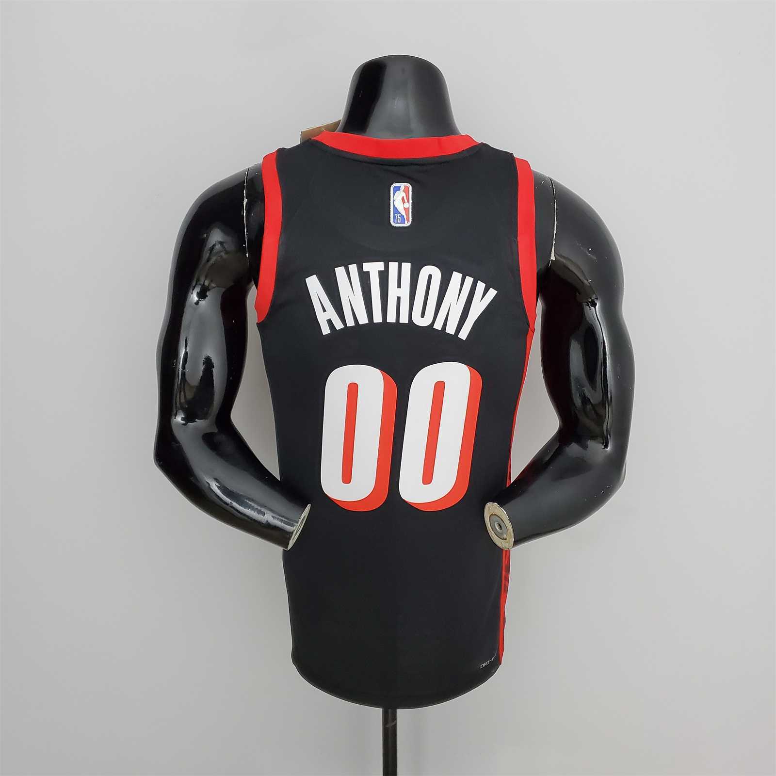 2022 Season Anthony#00 Trail Blazers Urban Edition Black NBA Jersey 1