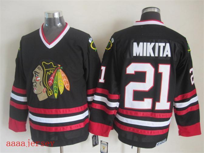Chicago Blackhawks retro ice hockey jersey M-3XL 芝加哥黑鹰队复古冰球服 2