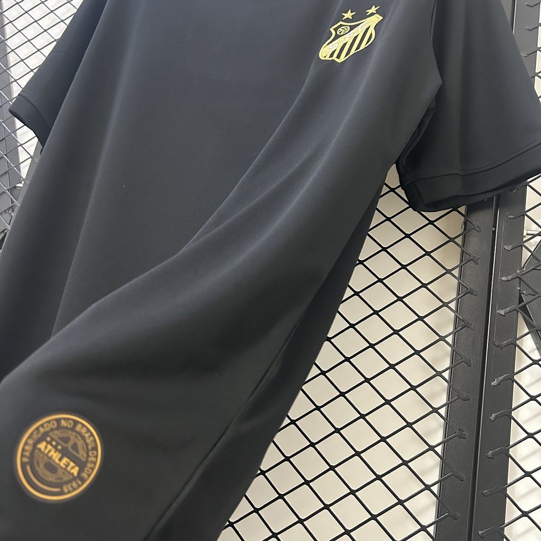 25-26 Santos Pelé Black Kit Soccer T-Shirt AAAAJersey Dropship Yupoo 1