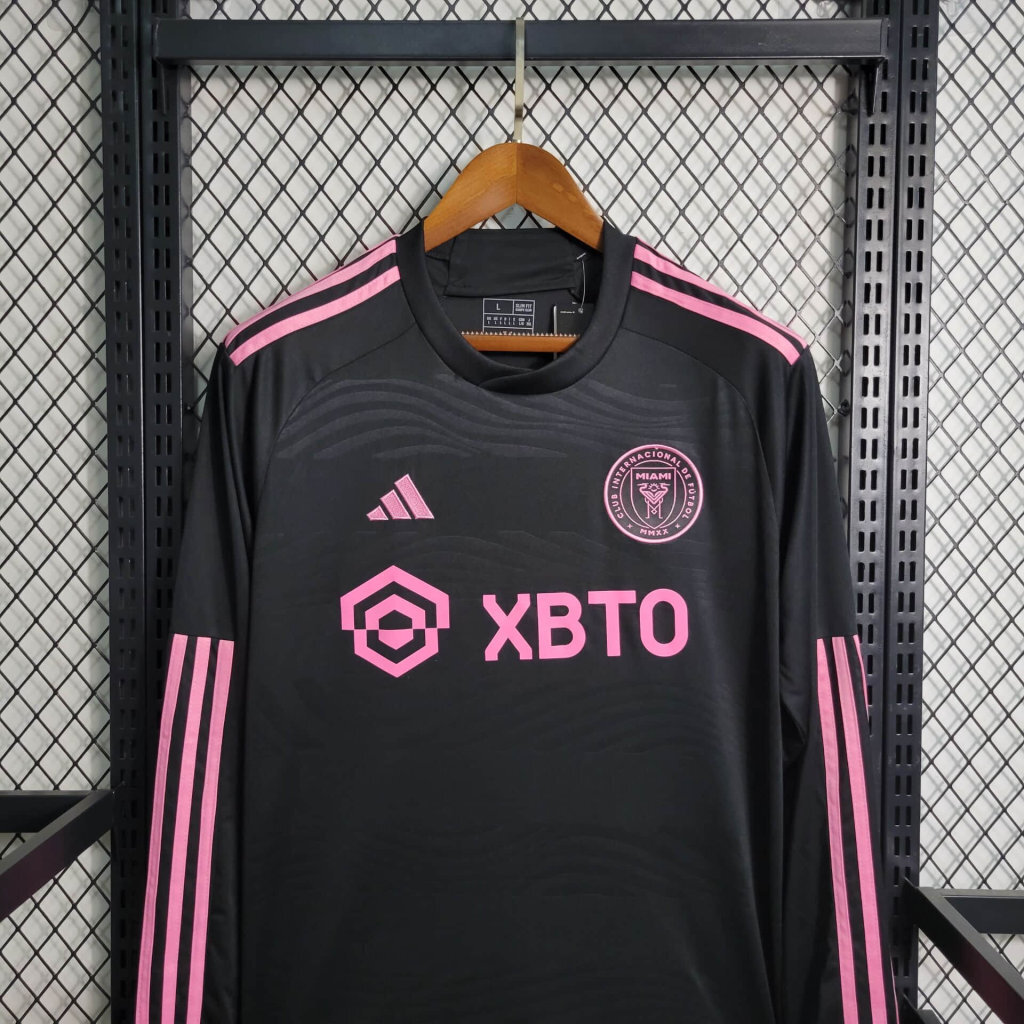 23-24 Long Sleeve Inter Miami Away S-XXL Cheap Soccer Jerseys 1