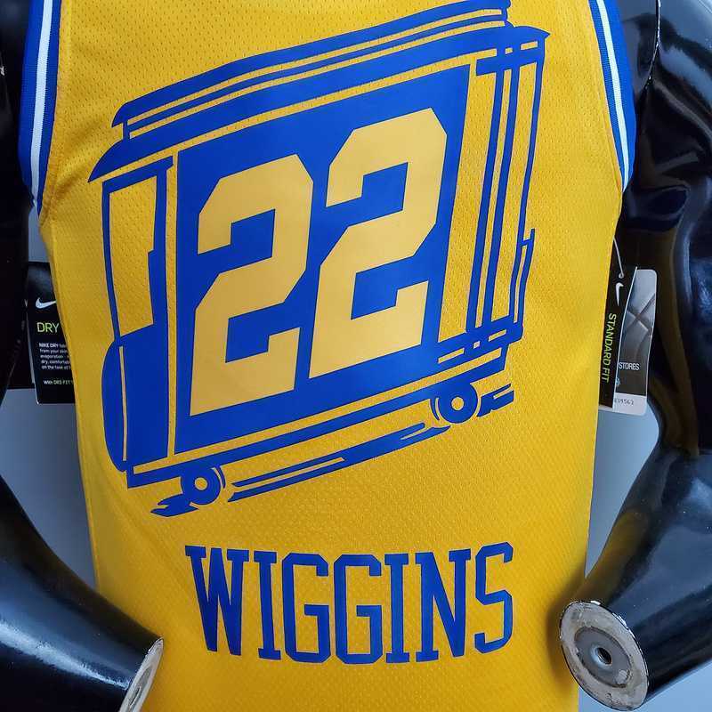 Tram version WIGGINS#22 Golden State Warriors yellow 2