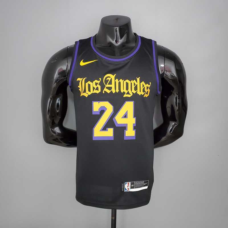 2021 Bryant#24 Los Angeles Lakers Black Latin Black