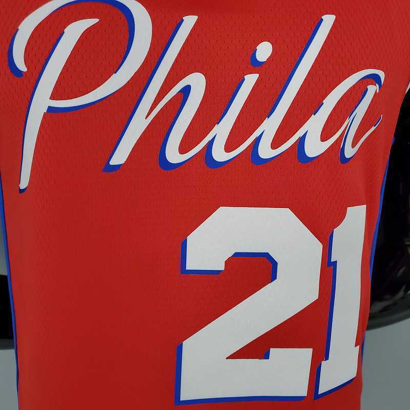 2021 EMBIID#21 76ers Jordan Themed Red 5