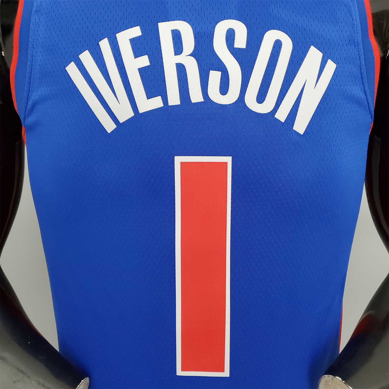 75th Anniversary Iverson #1 Pistons Blue 3