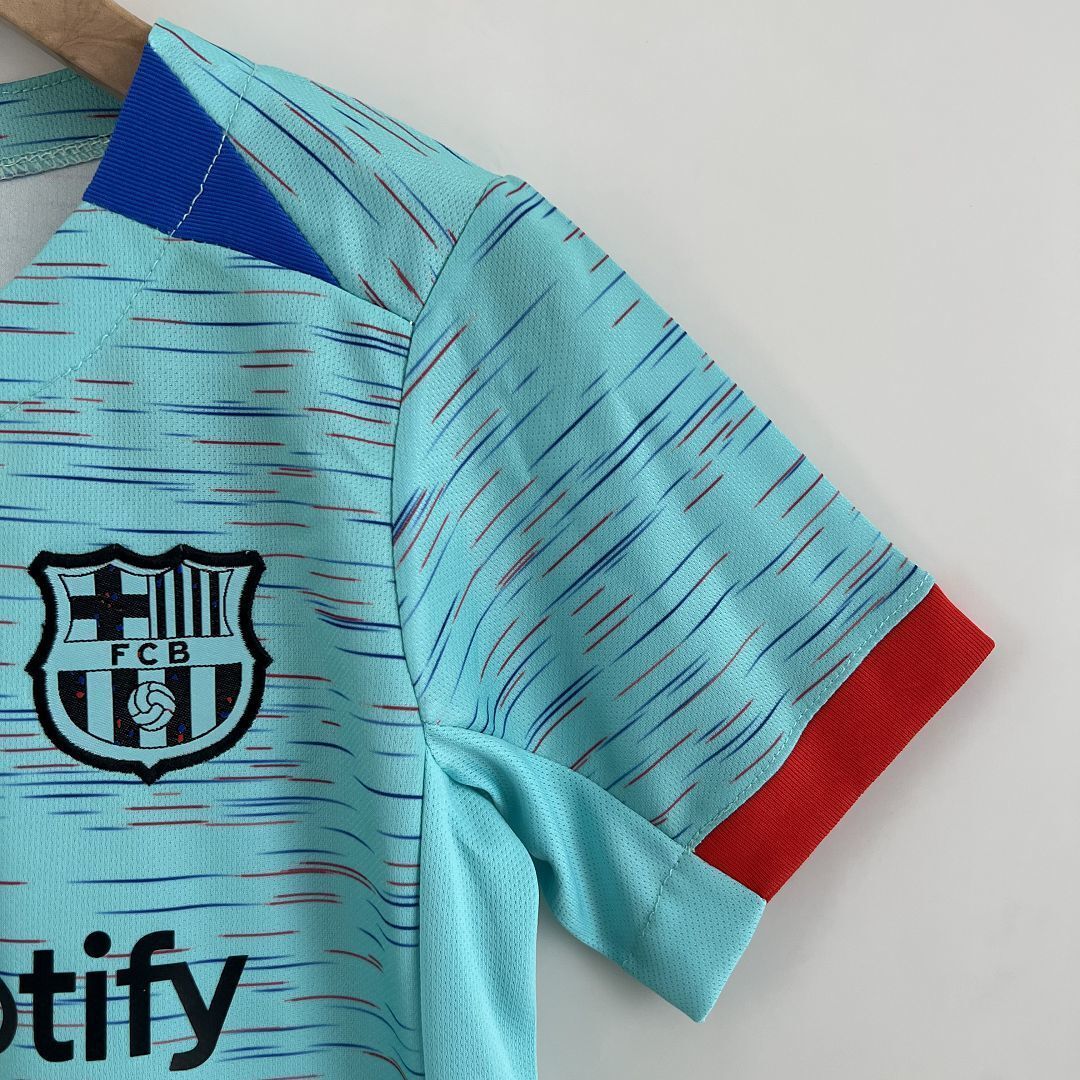 23-24 kids Barcelona third away size 16-28 Cheap Football Kit 3