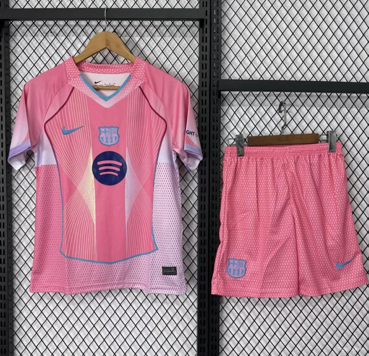 25-26 Barcelona Pink Special Edition Kid Kits Youth Apparels AAAAJersey Wholesale Yupoo