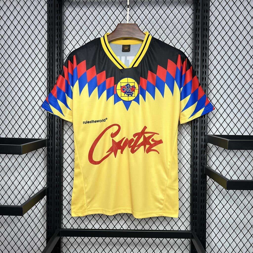 95-96 America RTW Yellow Retro Kit Vintage Shirt Sport AAAAJersey Yupoo