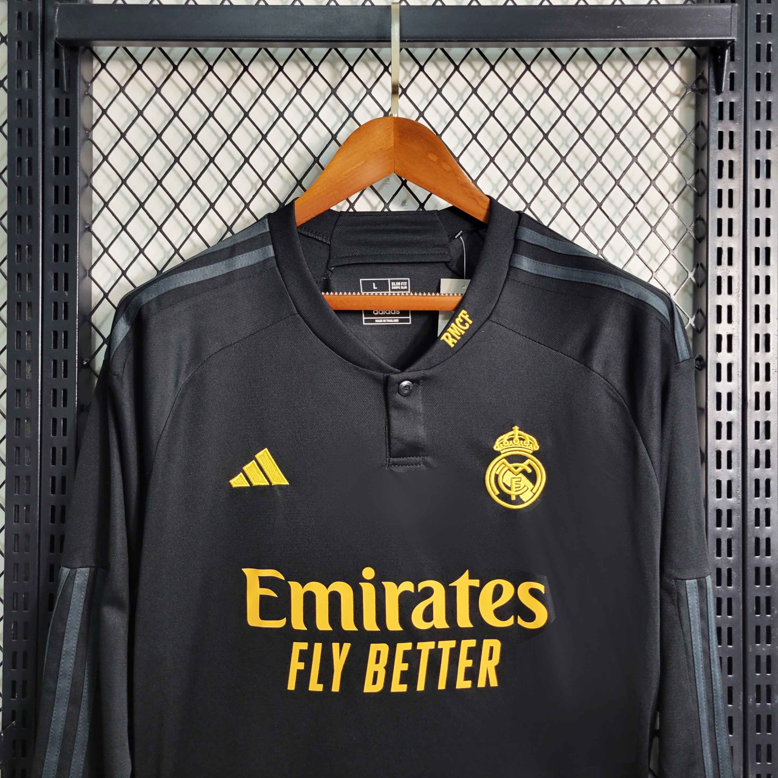 23-24 Real Madrid Third Kit Long Sleeve Black Shirt Soccer Jerseys Yupoo 7