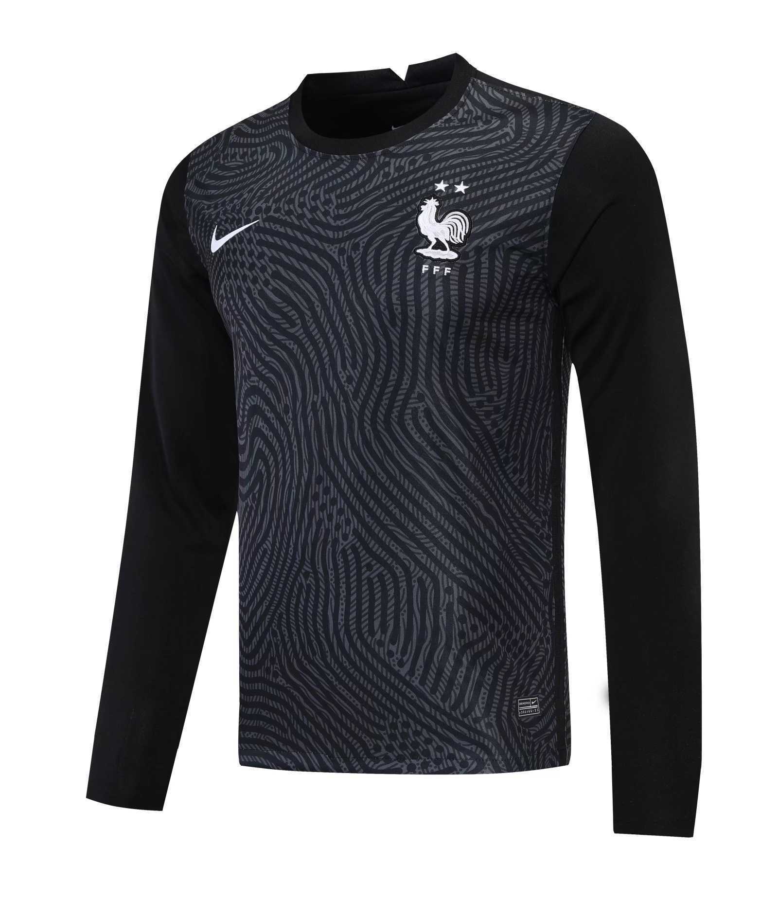 2021 France black goalkeeper long sleeve 8