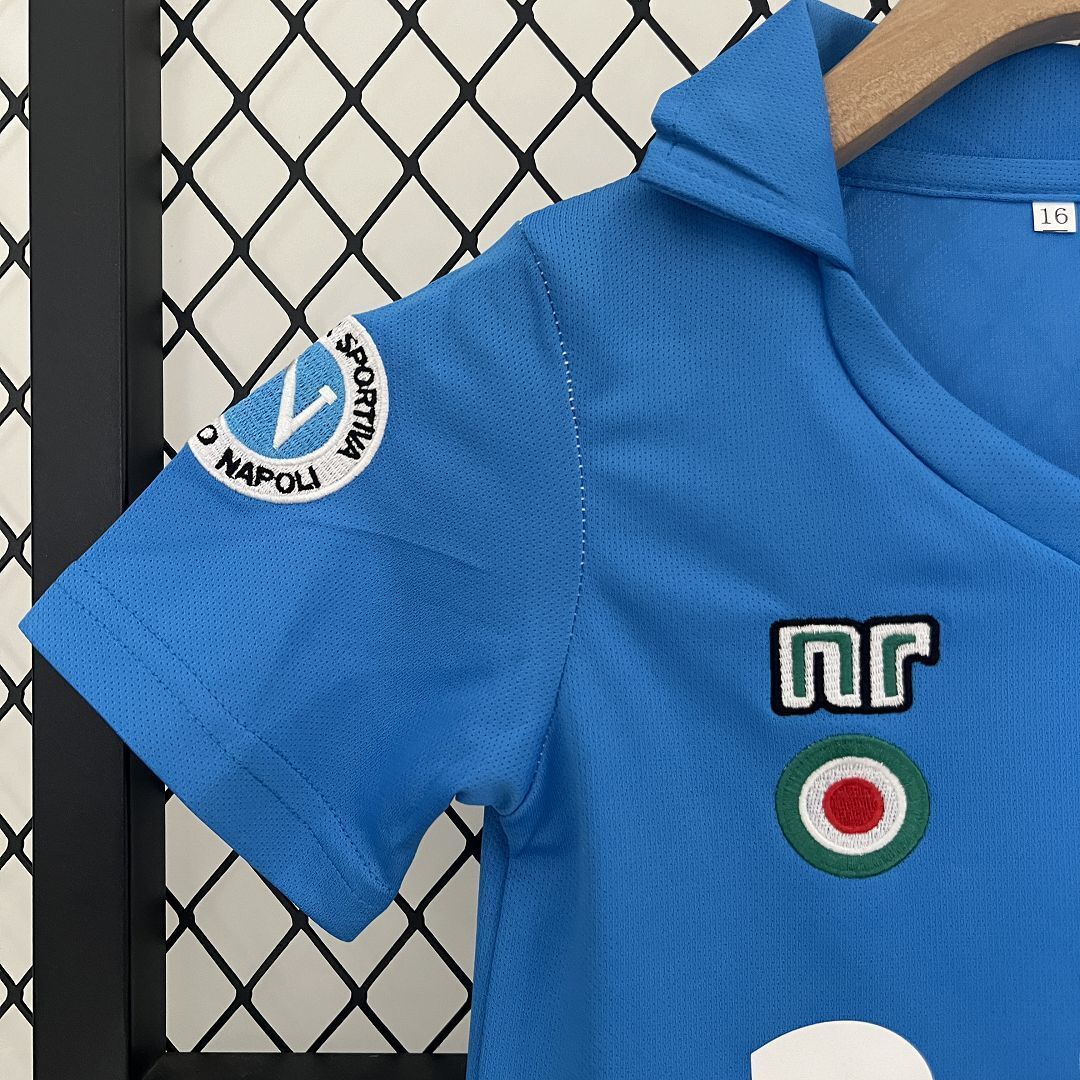 87-88 Napoli Home Kids Retro Kits Maradona Children Shirt Football Jerseys Yupoo 5