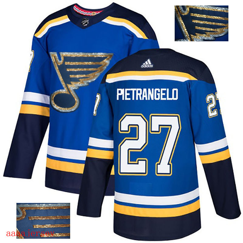 2018 St. Louis Blues ice hockey jersey M-3XL 圣路易蓝调队时尚亮片款冰球服 33