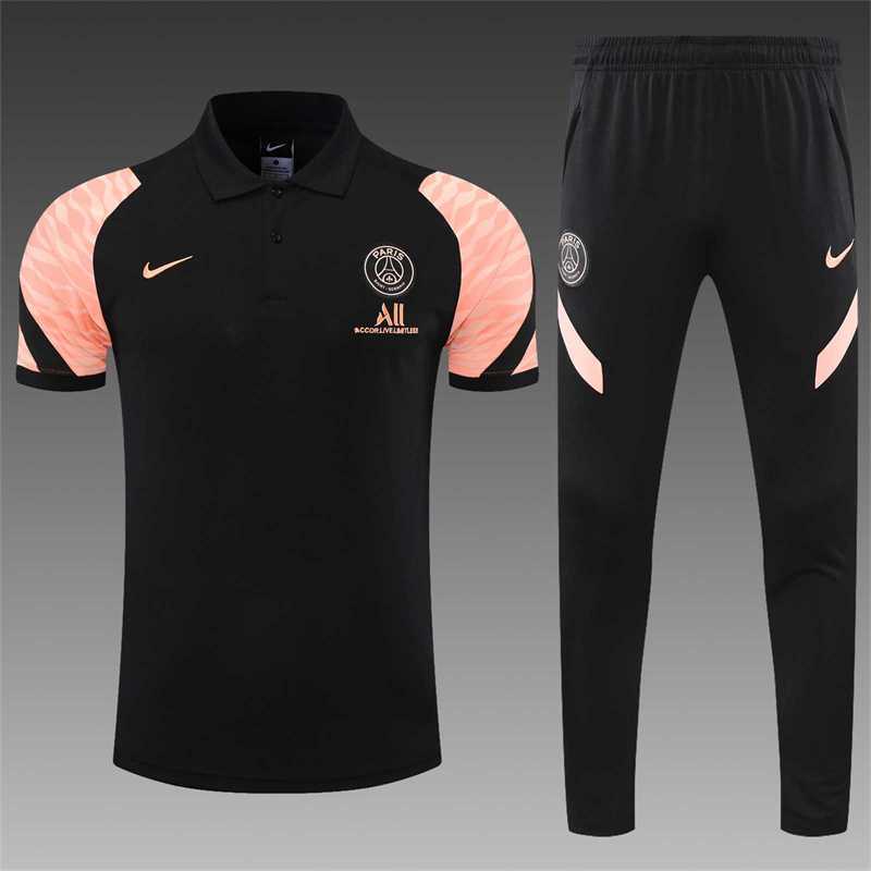 Polo PSG black pink-sleeves 13