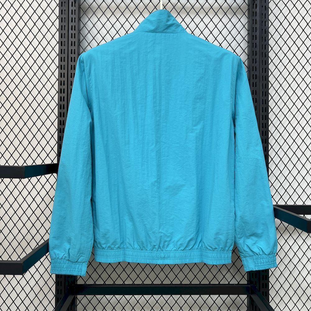 25-26 Barcelona Green&Blue Trench Coat Reversible Windbreaker Double-Sides Jacket 5