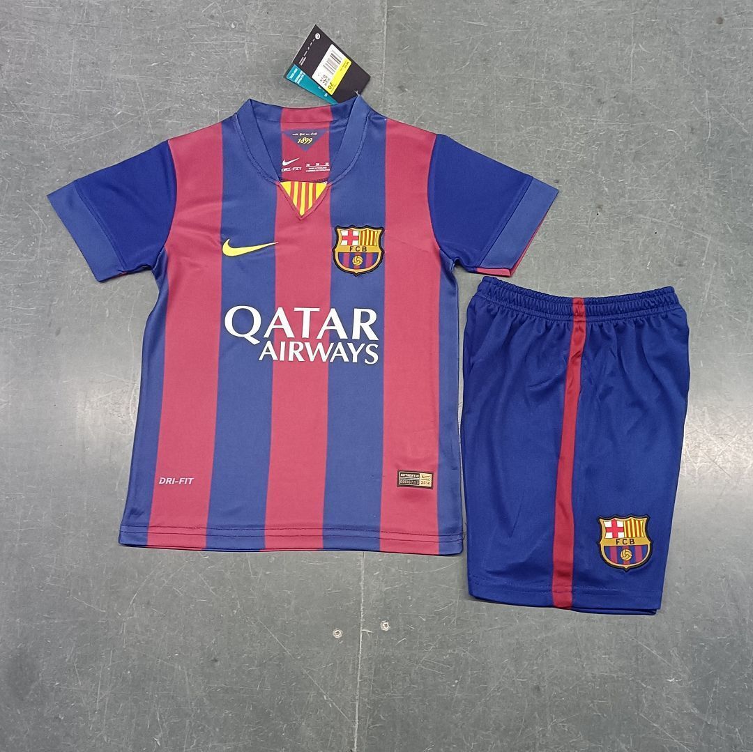 14-15 Barcelona Home Retro Kids Kit Size-16-28 Football Jersey Yupoo 4