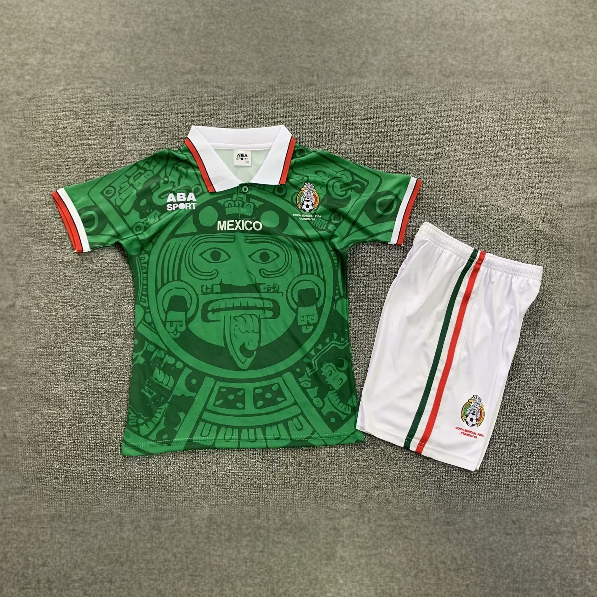 1998 Mexico Home Kids Retro Kits World Cup Shirt Soccer Jerseys Yupoo 1