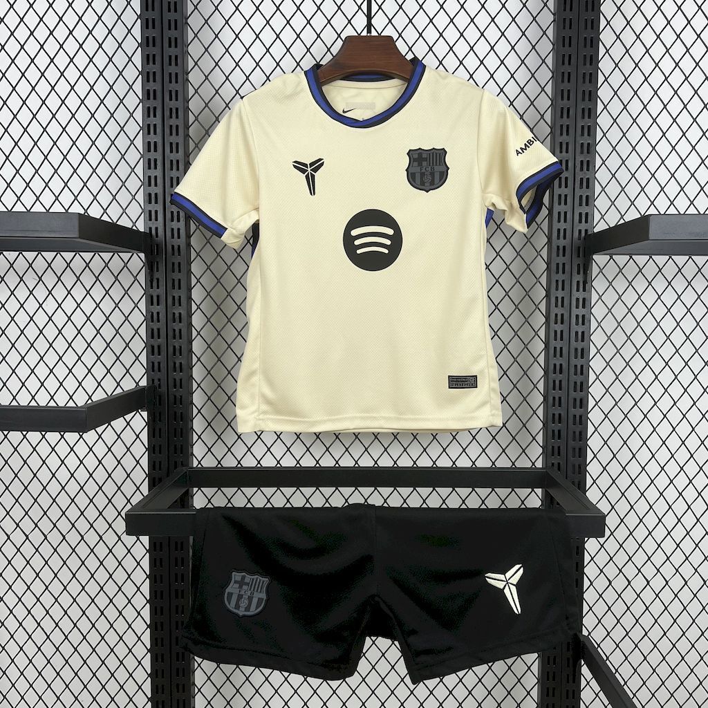 25-26 Barcelona Away Kid Kits Youth Apparels AAAAJersey Supply Yupoo