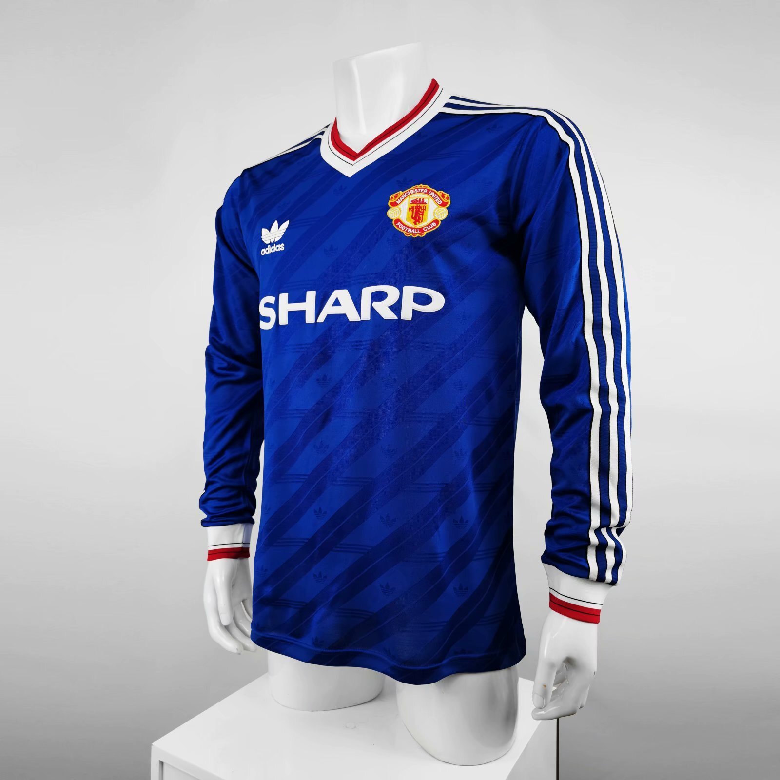 86-88 Manchester United away blue long sleeve 3