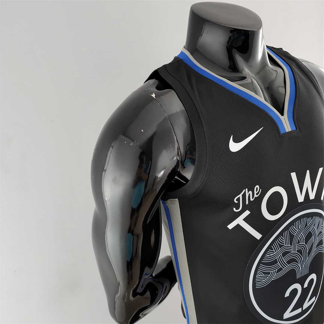 2020 WIGGINS #22 Warriors City Edition Black and Grey NBA Jersey 4