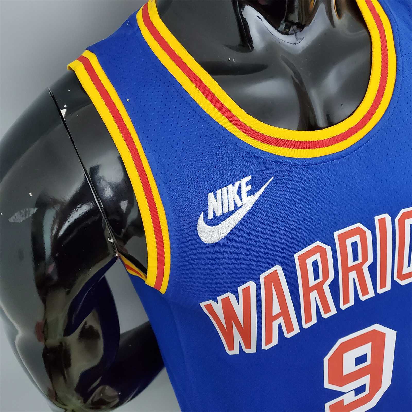 75th Anniversary Iguodala #9 Warriors Retro Edition Blue 6