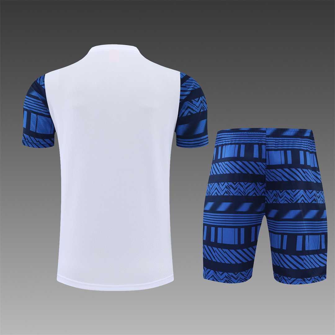 22-23 Marseille Training Suit Short Sleeve Kit White Grey 11