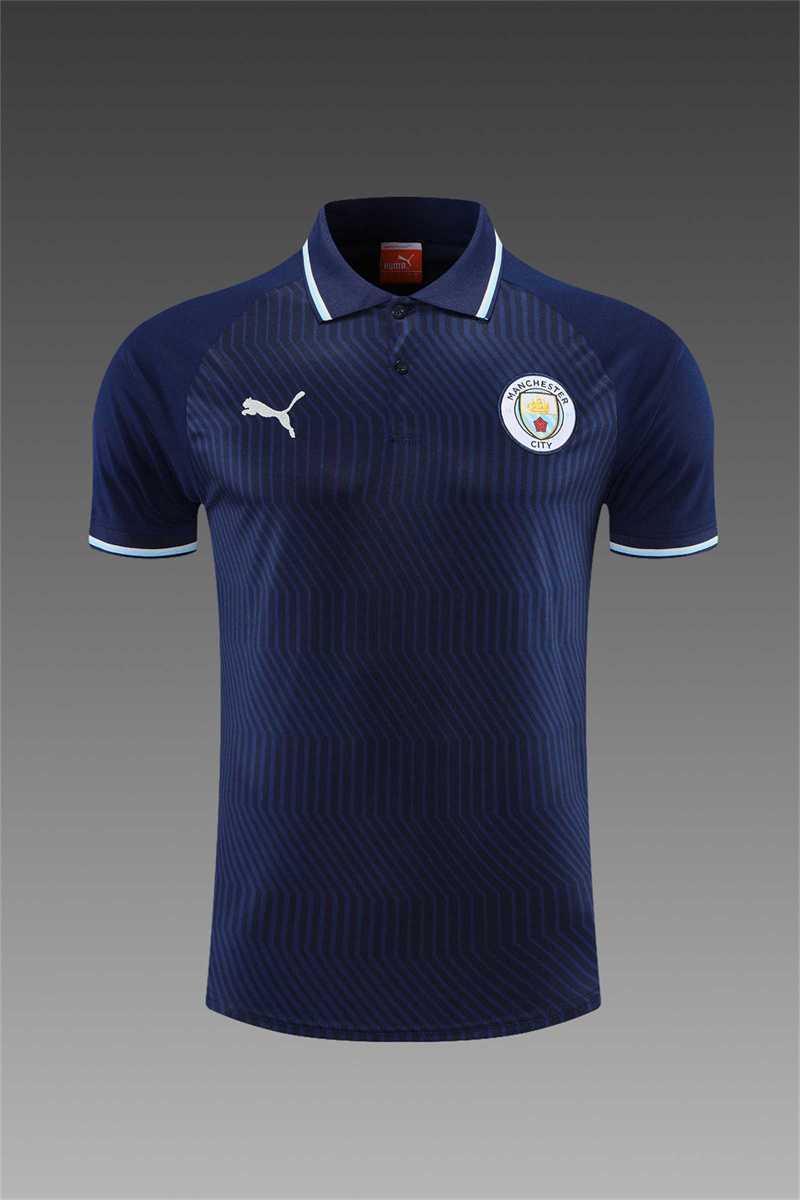 Manchester City Polo deep royal blue stripes 5