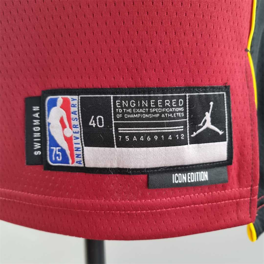 75th Anniversary Miami Heat Jordan OLADIPO#4 Burgundy NBA Jersey 7