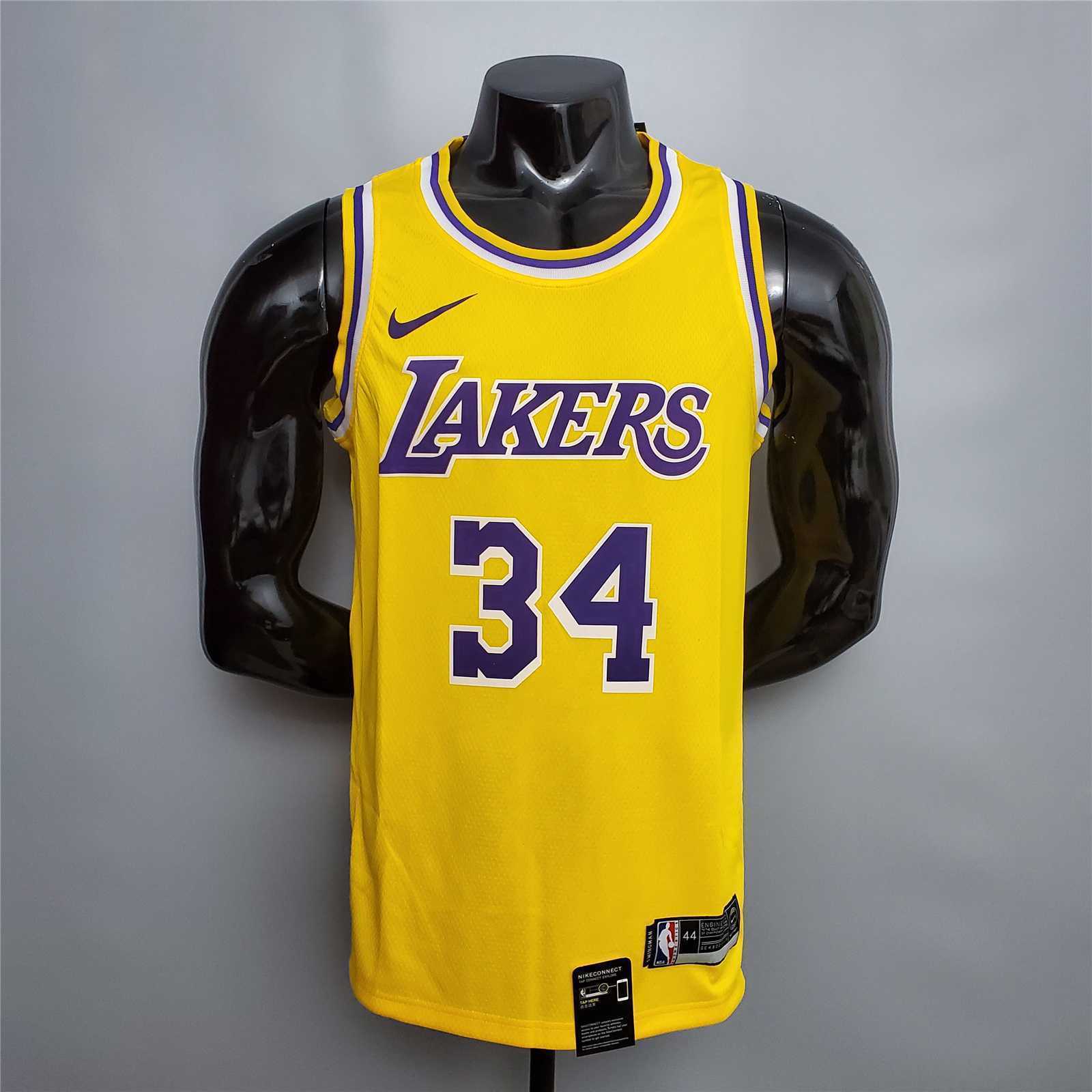 O'Neal #34 Lakers Round neck yellow