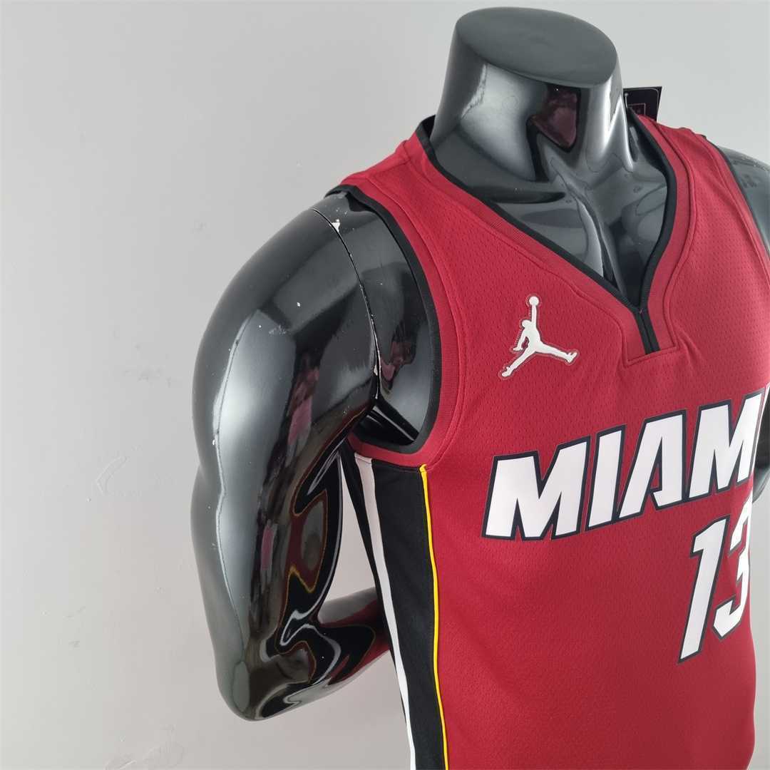 75th Anniversary Miami Heat Jordan ADEBAYO#13 Burgundy NBA Jersey 7