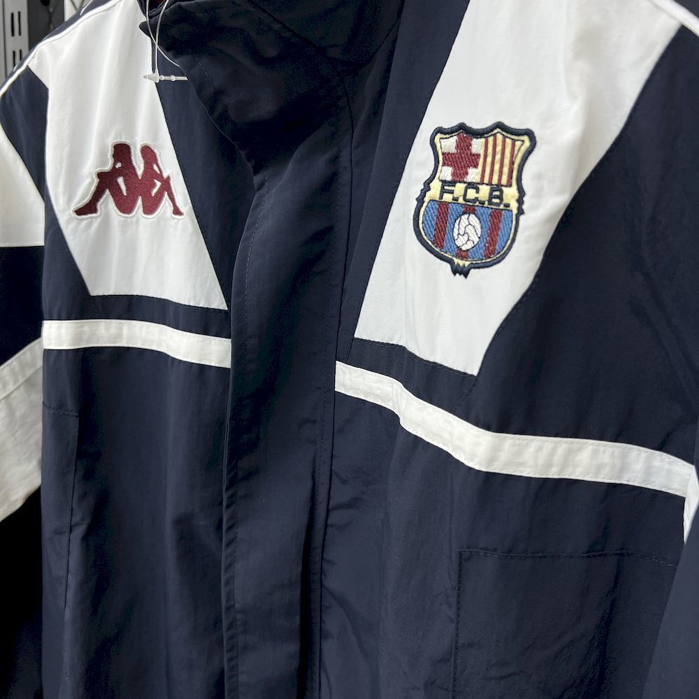 25-26 Barcelona x Kappa OG Style Navy Windbreaker Jacket AAAAJersey Supplier Yupoo 2
