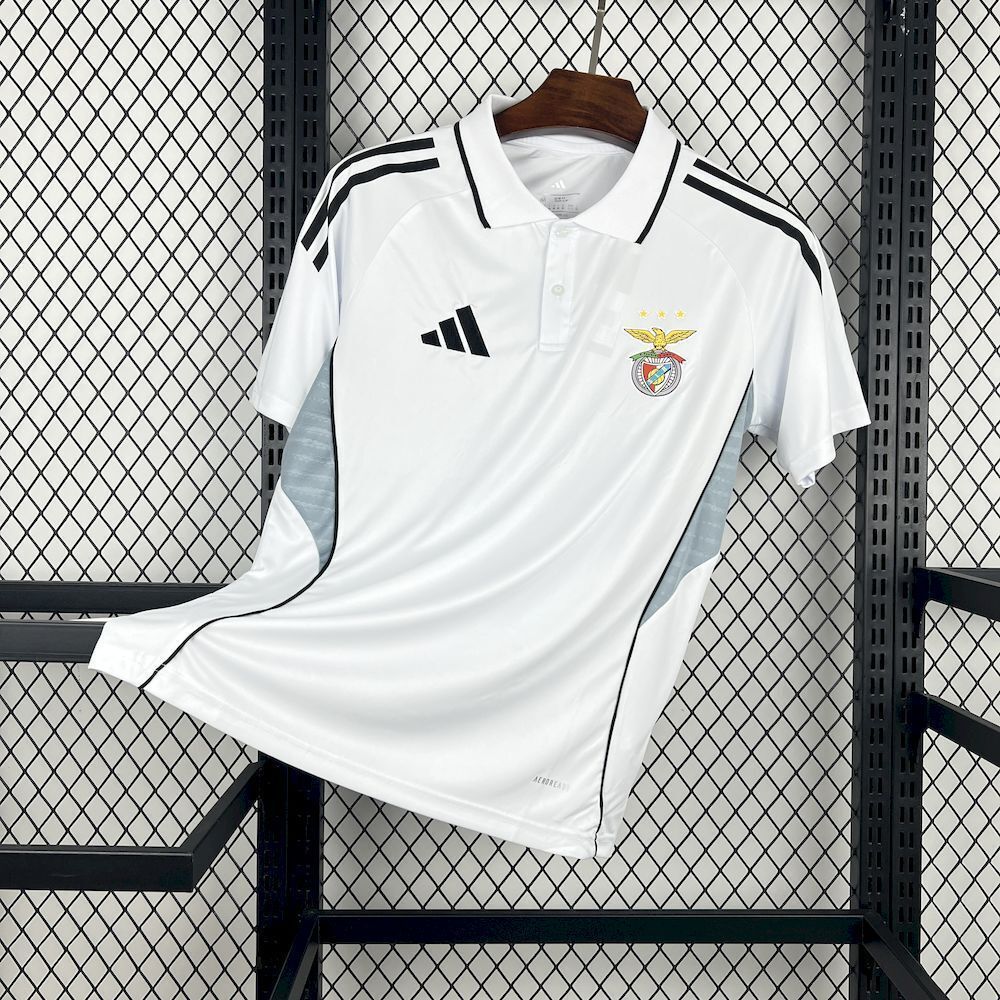 25-26 Benfica White Football Polo T-Shirt AAAAJersey Supply Yupoo