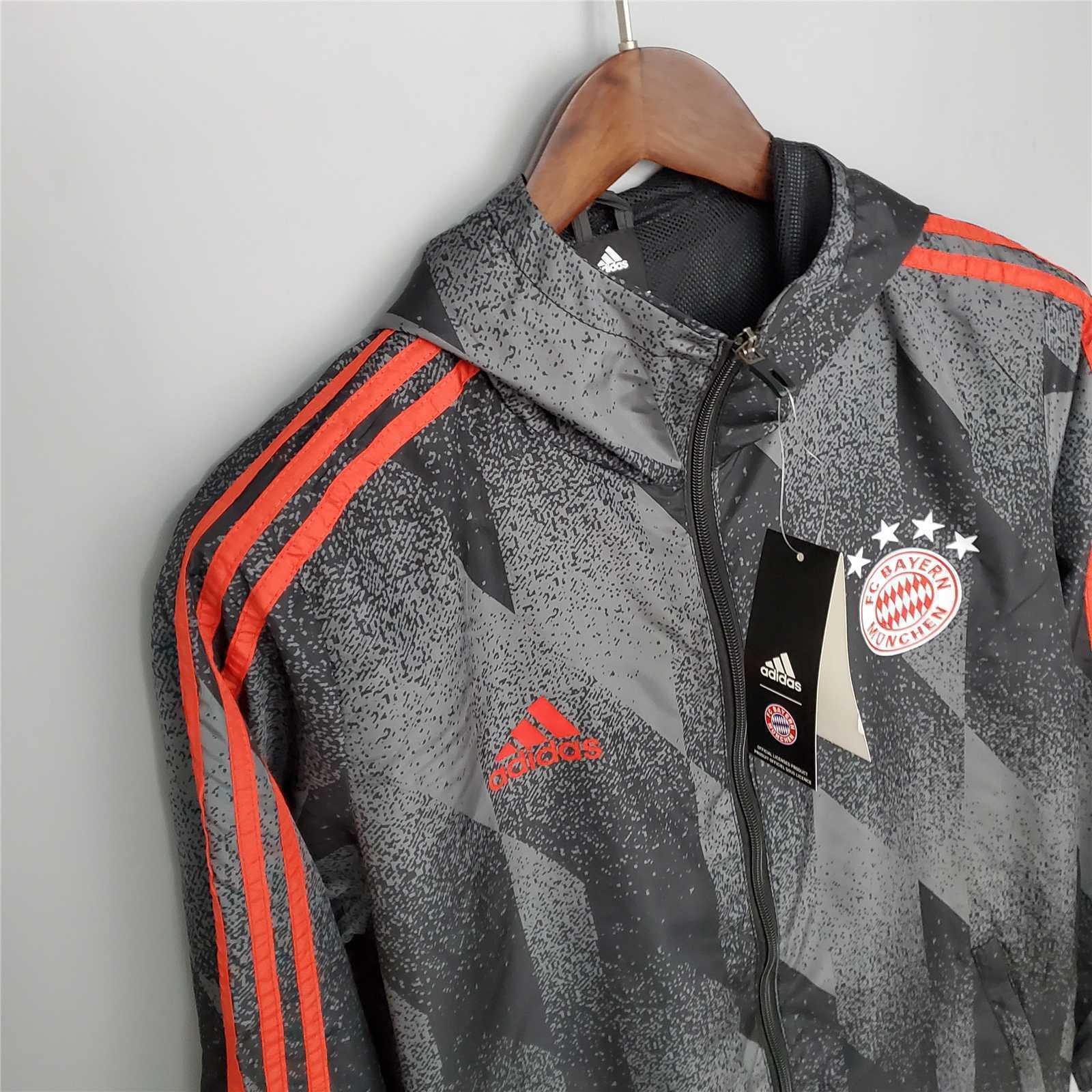 21-22 Bayern Munich Black Pattern Windbreaker 7