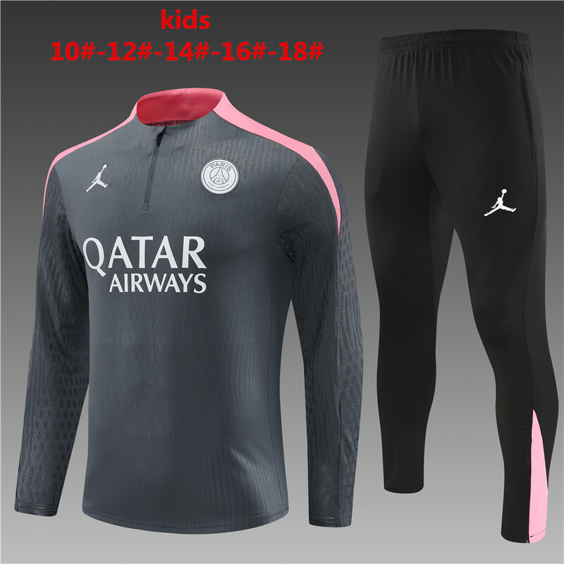 24-25 PSG Kids Player Long Sleeve Training Suit Football Shirts
