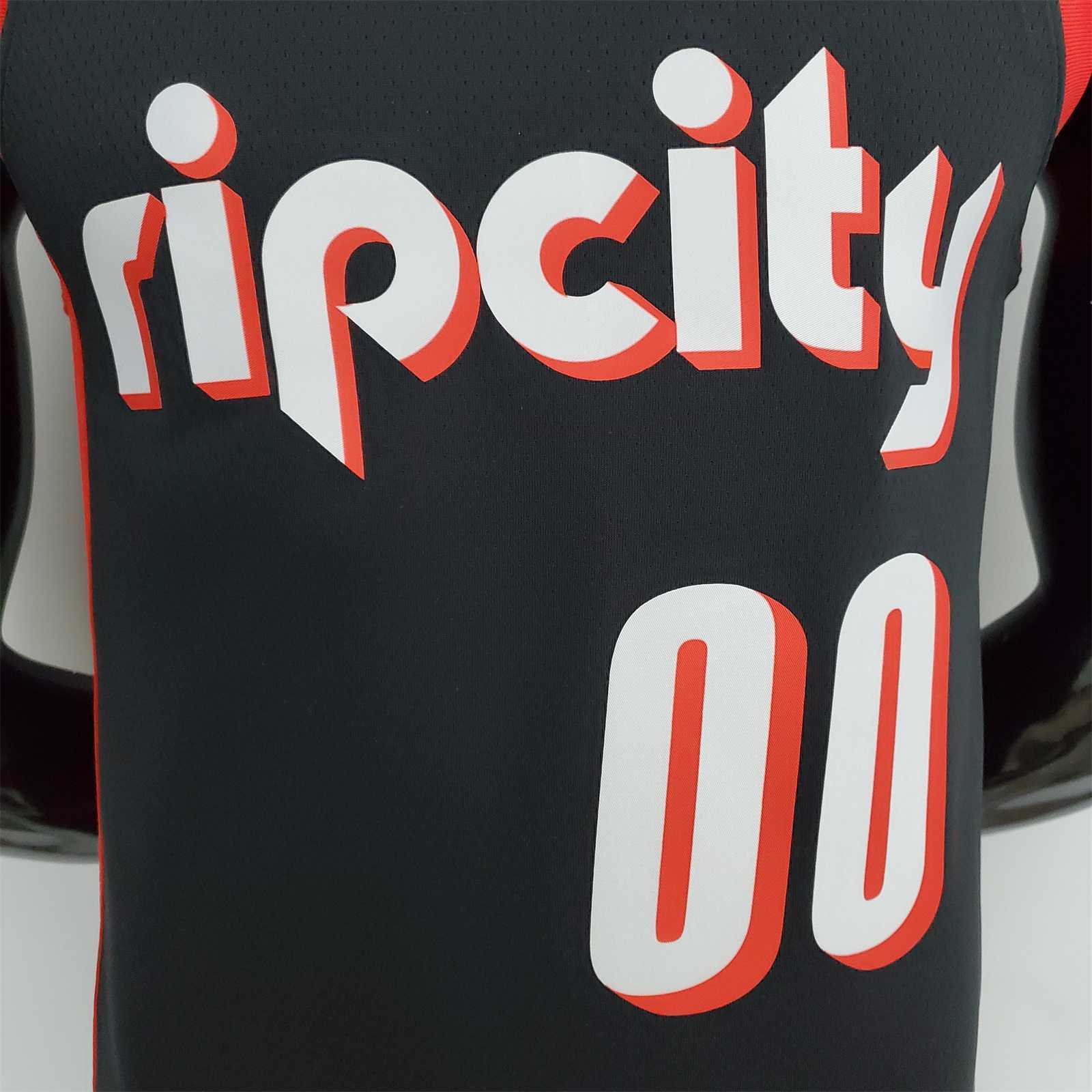 2022 Season Anthony#00 Trail Blazers Urban Edition Black NBA Jersey 5