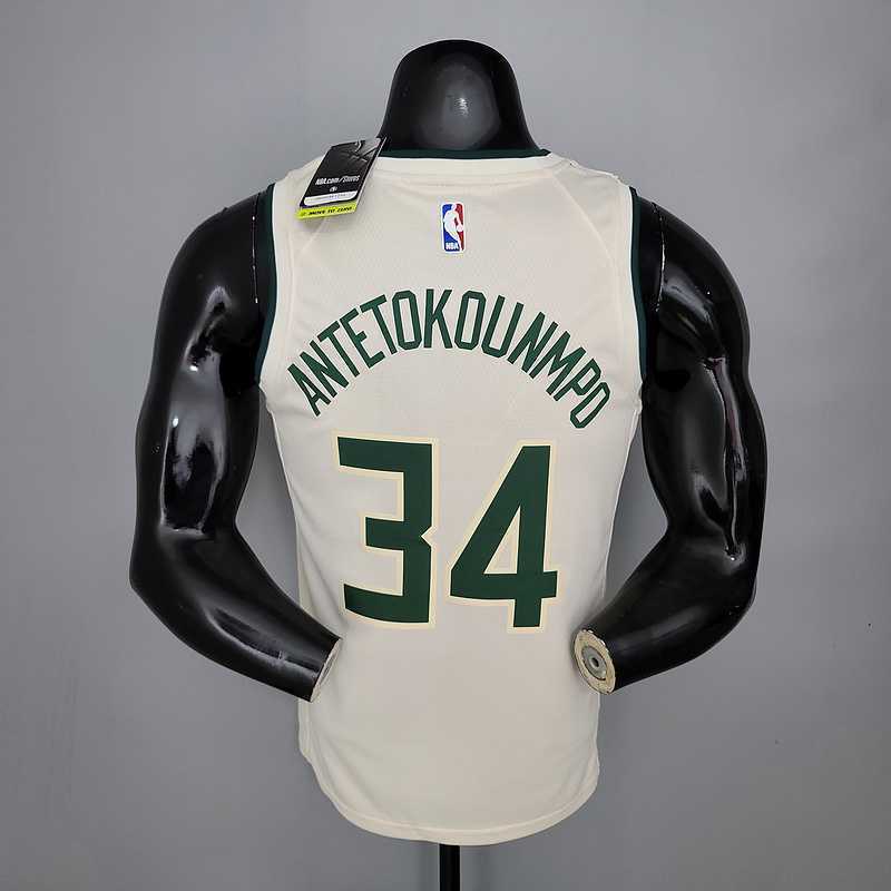 Antetokounmpo#34 Bucks Striped Off-White 4