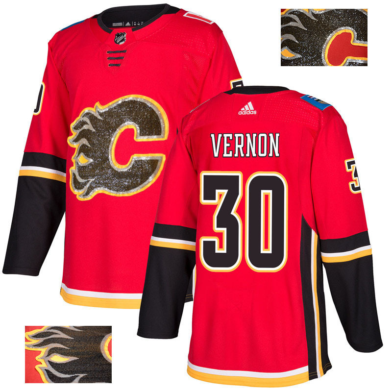 2018 Calgary Flames ice hockey jersey M-3XL 卡加利火焰队时尚亮片款冰球服 26