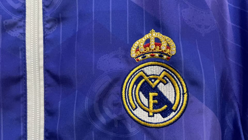 96-97 Real Madrid Retro Trench Coat Reversible Windbreaker Double-Sides Jacket 9