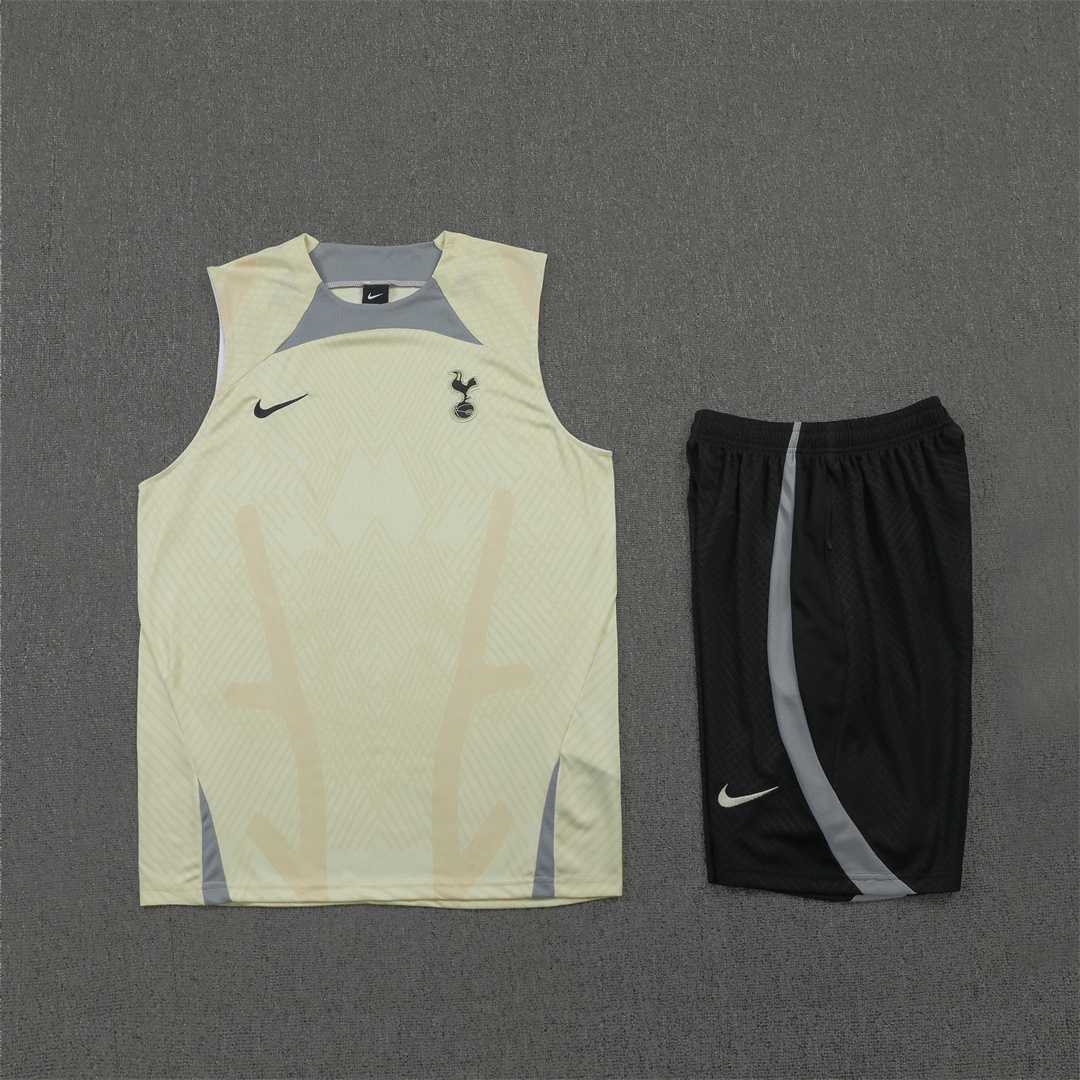 22-23 Tottenham Hotspur vest training suit kit Light Yellow 12