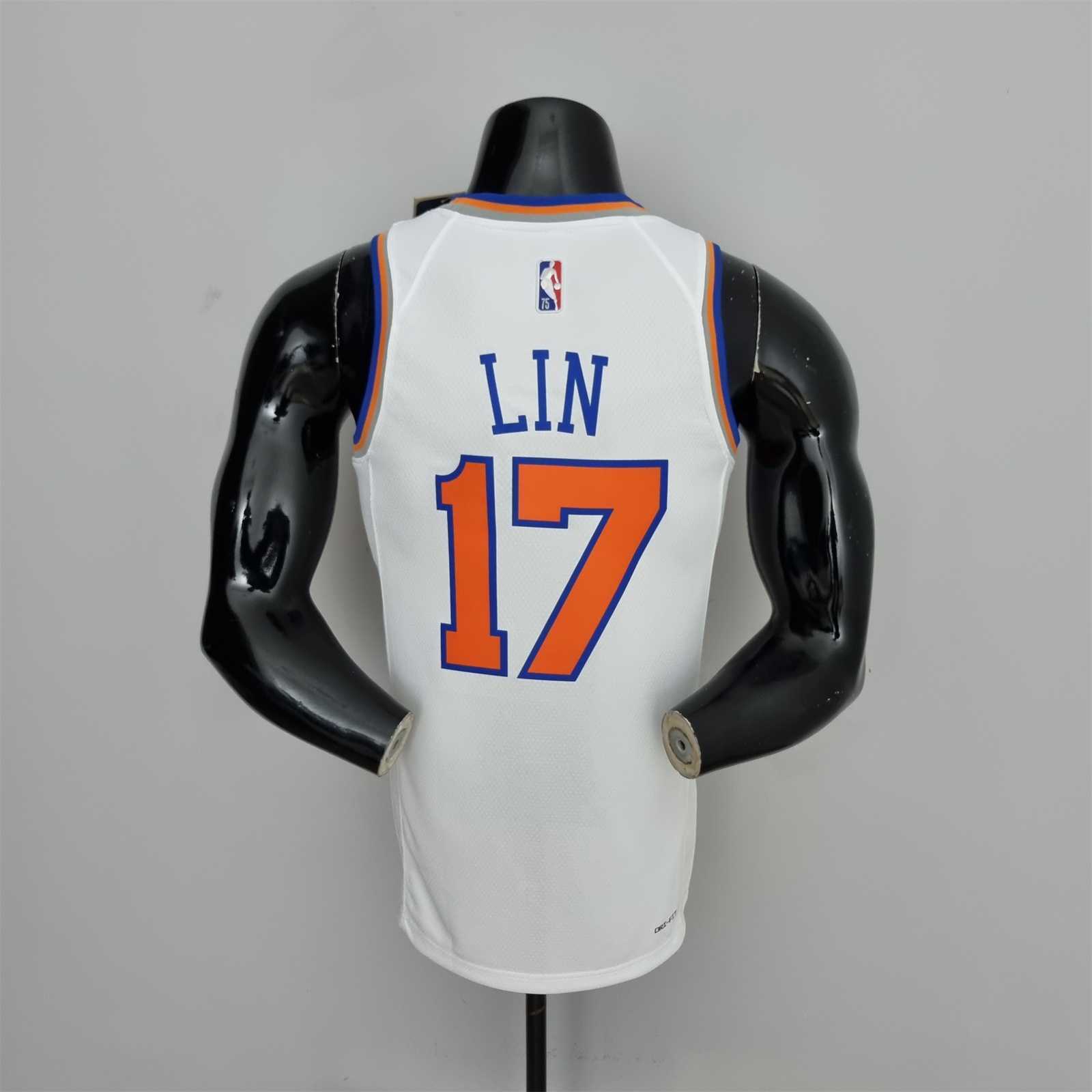 75th Anniversary Lin #17 New York Knicks White NBA Jersey 2