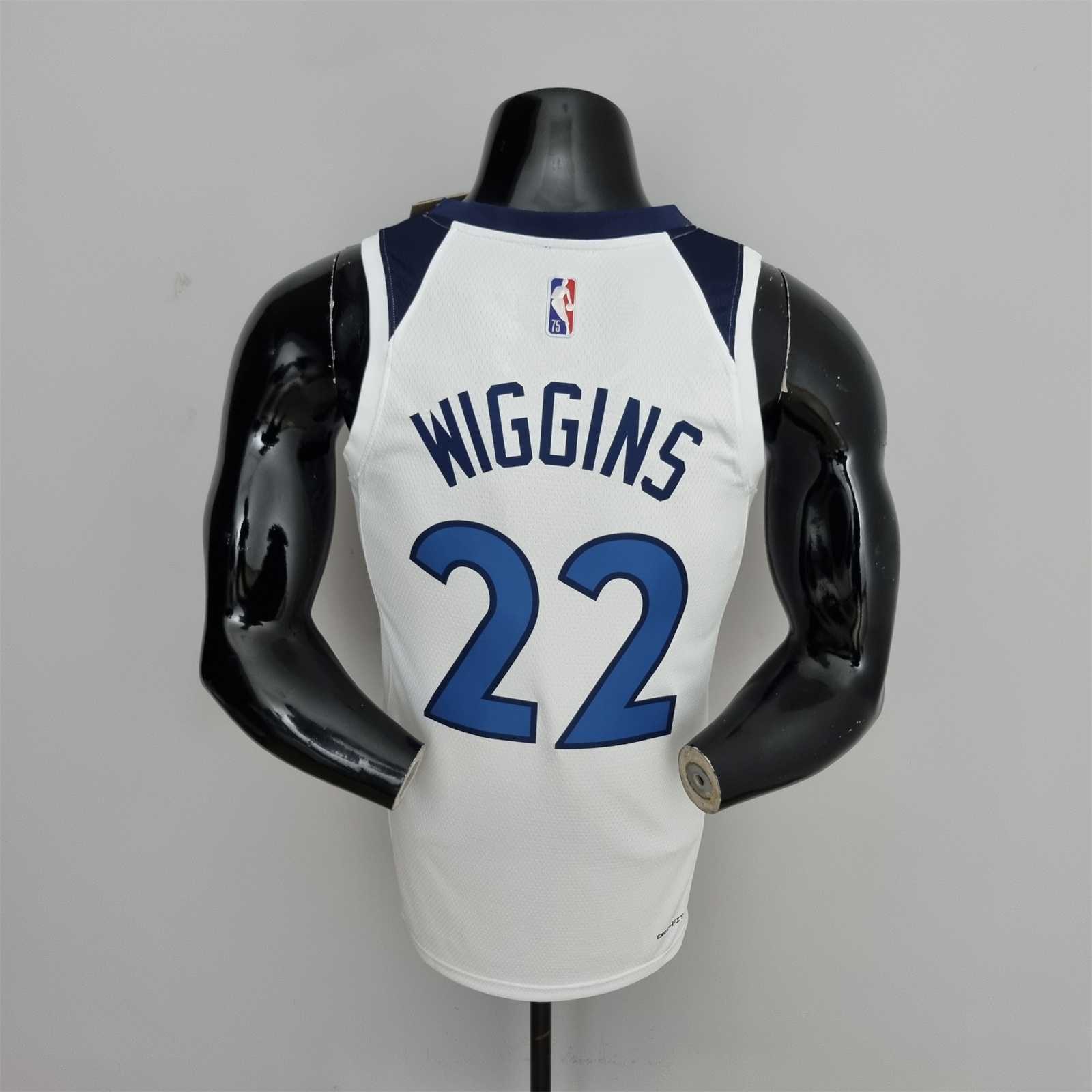 75th Anniversary Minnesota Timberwolves Wiggins #22 Royal White NBA Jersey 7