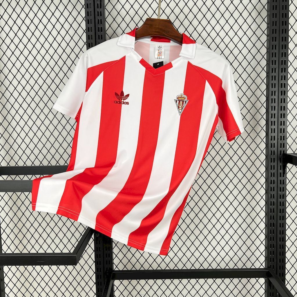 80-81 Sporting de Gijón Home Retro Kit Vintage Shirt AAAAJersey Supplier Yupoo