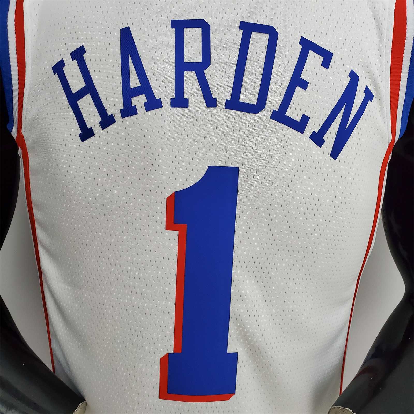 75th Anniversary Philadelphia 76ers HARDEN#1 White NBA Jersey 5