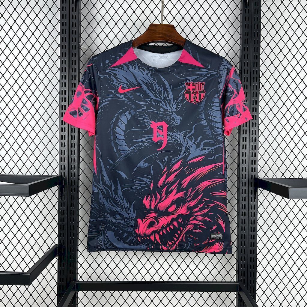 25-26 Barcelona Red Dragon Special Edition T-Shirt Football Apparels Soccer AAAAJersey Yupoo S- 4