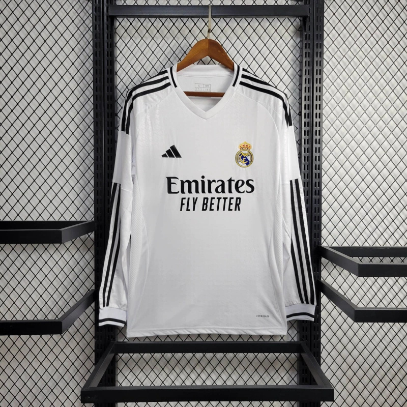 24-25 Real Madrid Home Kit Long Sleeve Shirt Soccer Jerseys Yupoo