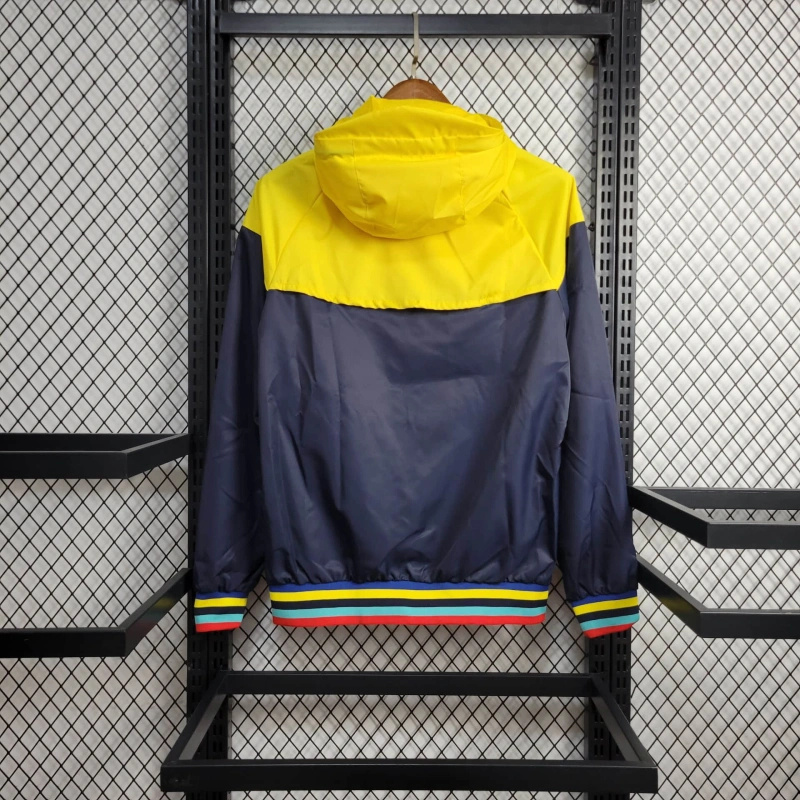 2024 Brazil Yellow and Navy Windbreaker Jacket Football Replicas Yupoo 1
