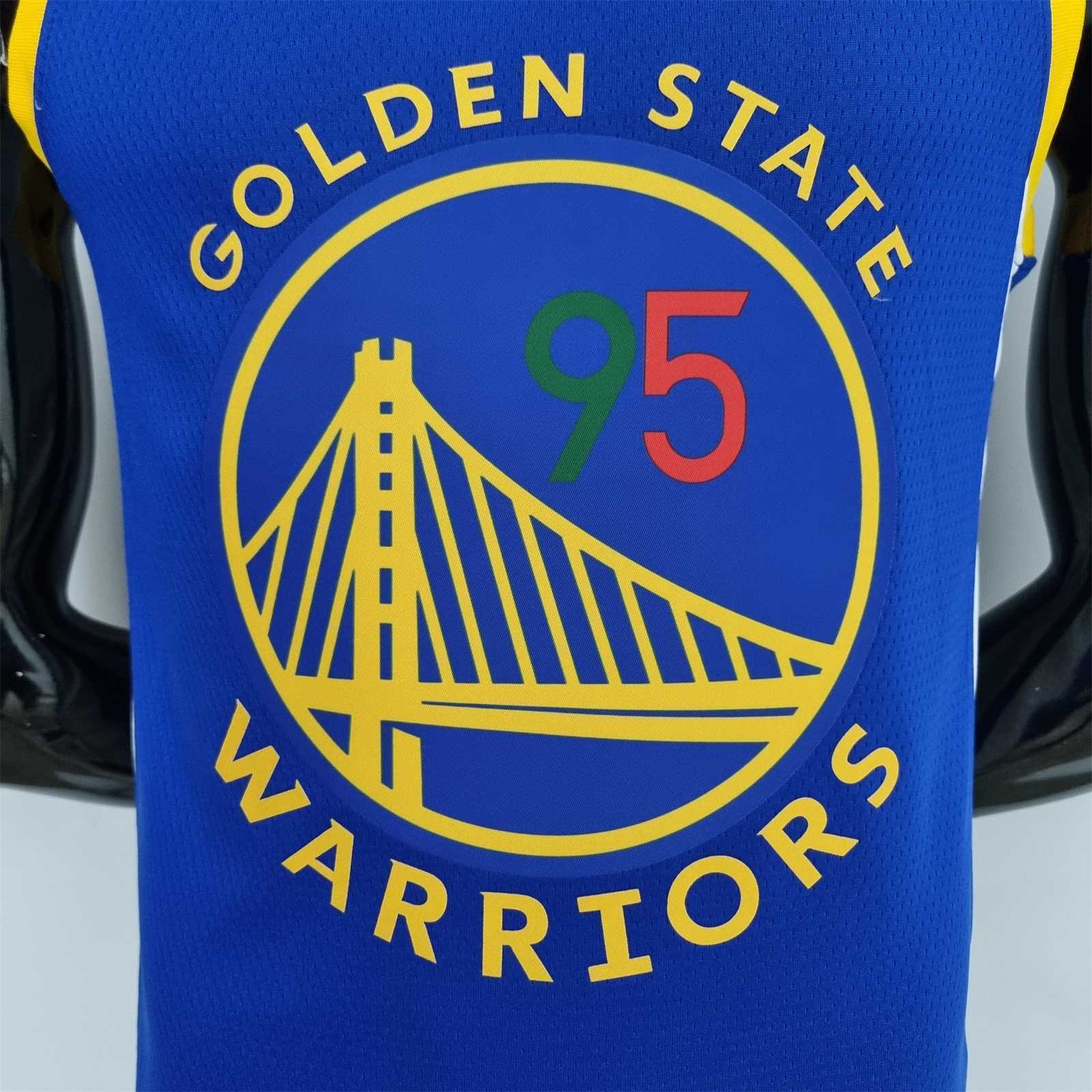 75th Anniversary Toscano#95 Golden State Warriors Mexico Exclusive Blue NBA Jersey 9